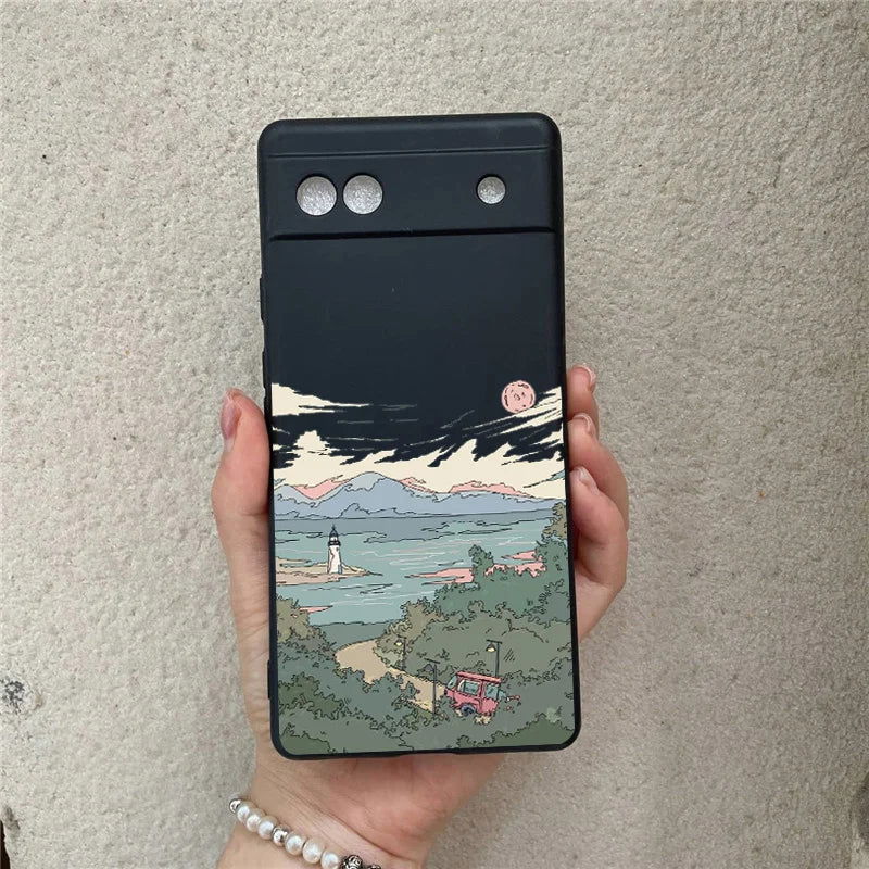Google Pixel 7a 7Pro 6a 6 6Pro 8 8 Pro 5G Japanese Anime Inspired Landscape Phone Cover - Vivid Setups