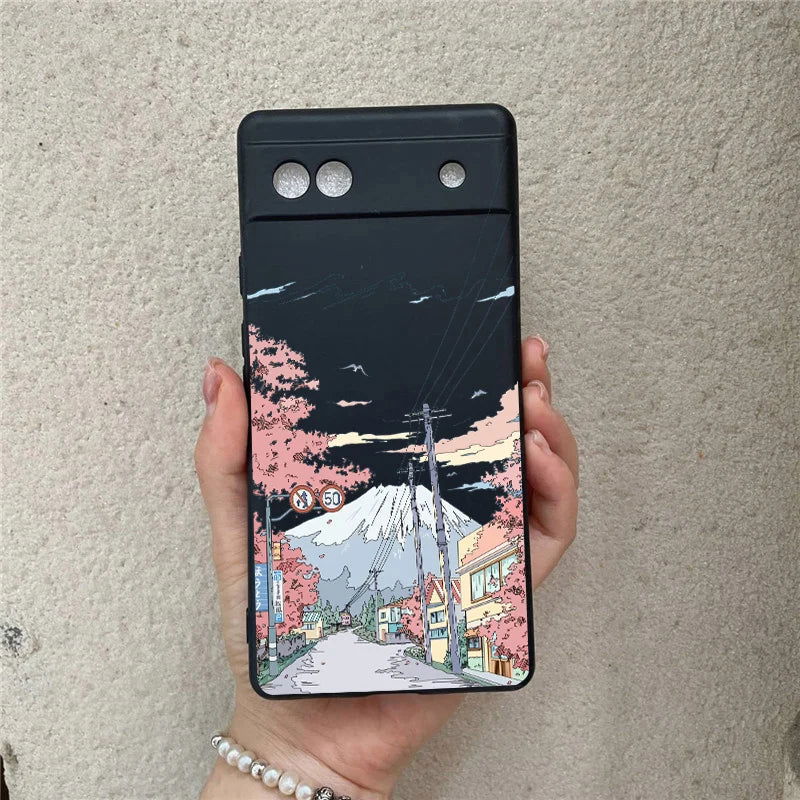 Google Pixel 7a 7Pro 6a 6 6Pro 8 8 Pro 5G Japanese Anime Inspired Landscape Phone Cover - Vivid Setups