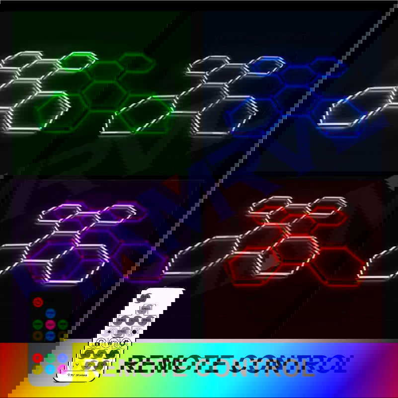 Hexagon RGB Ceiling & Wall Color Changing Wall Panels - Vivid Setups