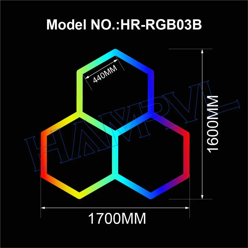 Hexagon RGB Ceiling & Wall Color Changing Wall Panels - Vivid Setups