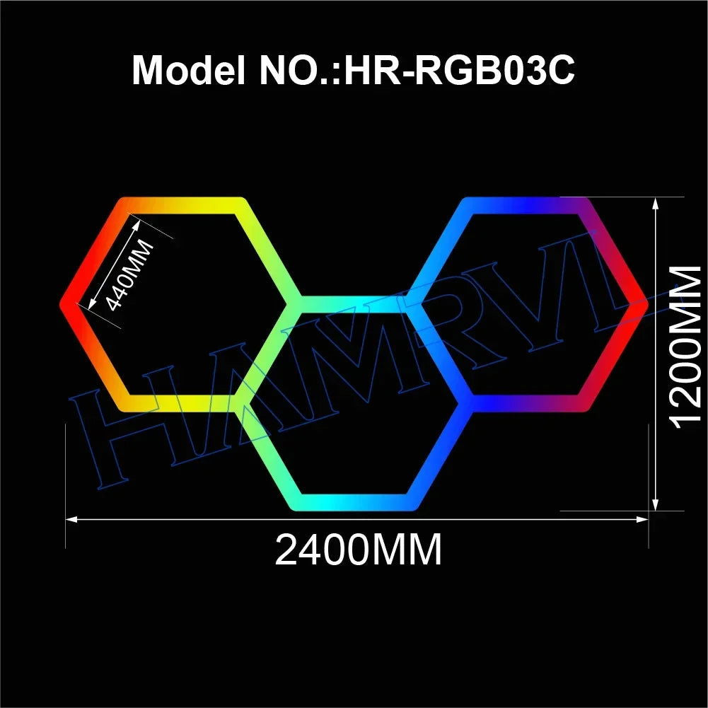 Hexagon RGB Ceiling & Wall Color Changing Wall Panels - Vivid Setups