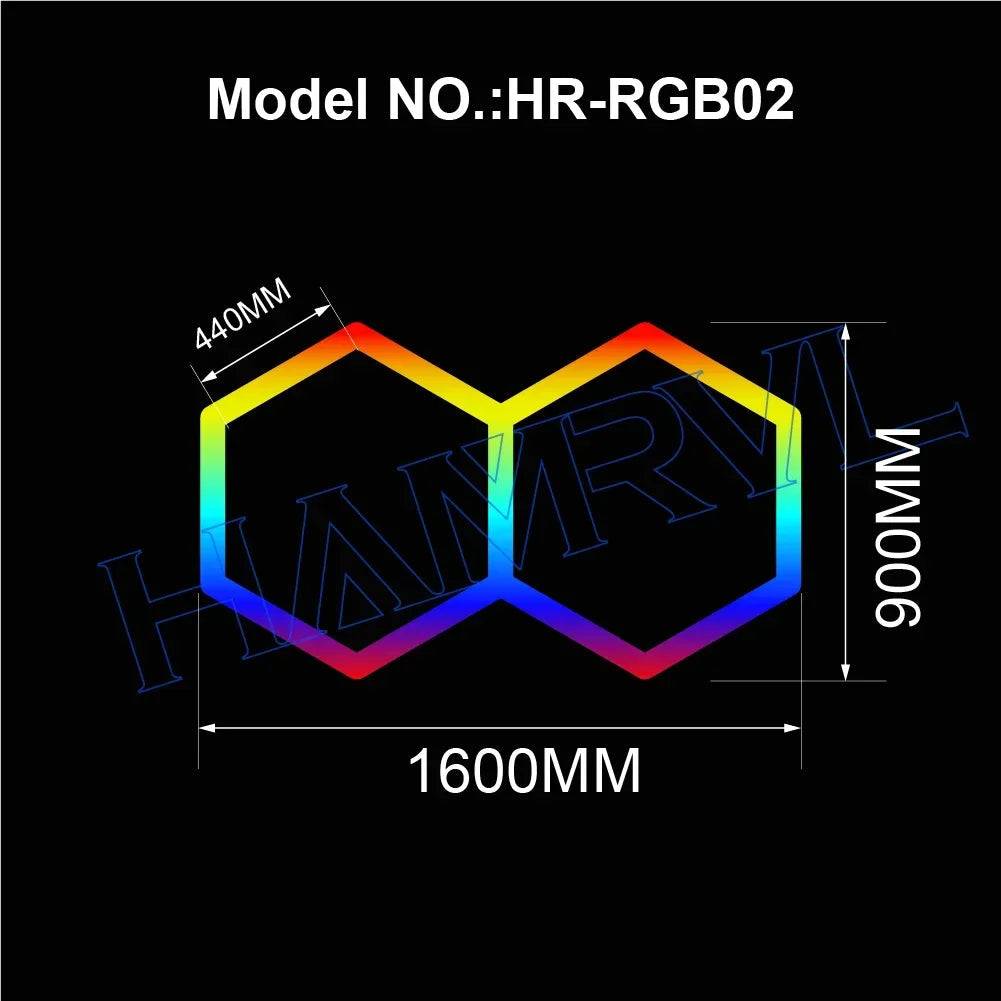 Hexagon RGB Ceiling & Wall Color Changing Wall Panels - Vivid Setups