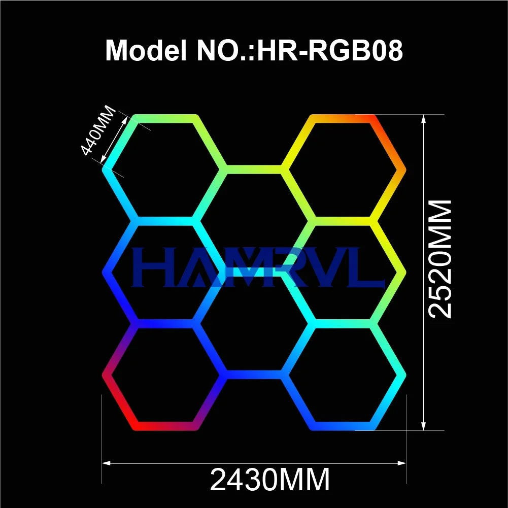 Hexagon RGB Ceiling & Wall Color Changing Wall Panels - Vivid Setups