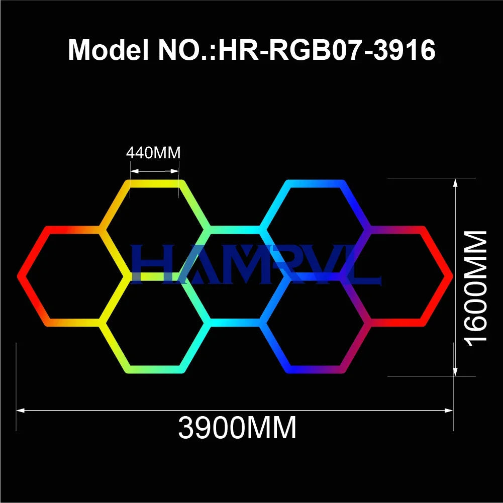 Hexagon RGB Ceiling & Wall Color Changing Wall Panels - Vivid Setups