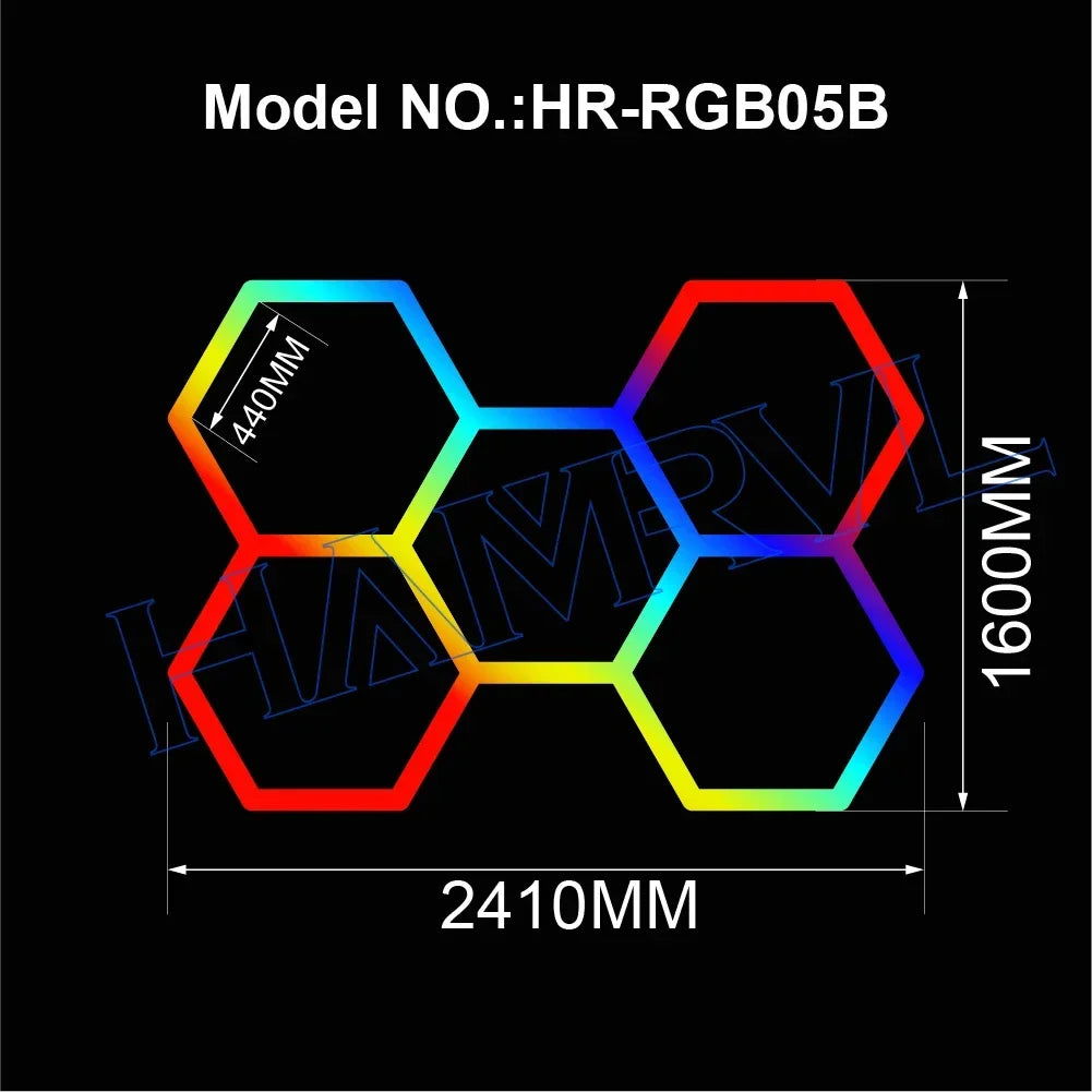 Hexagon RGB Ceiling & Wall Color Changing Wall Panels - Vivid Setups
