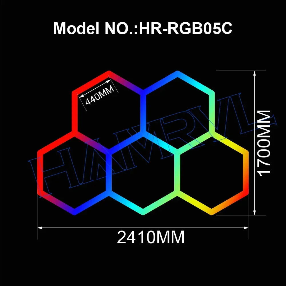 Hexagon RGB Ceiling & Wall Color Changing Wall Panels - Vivid Setups