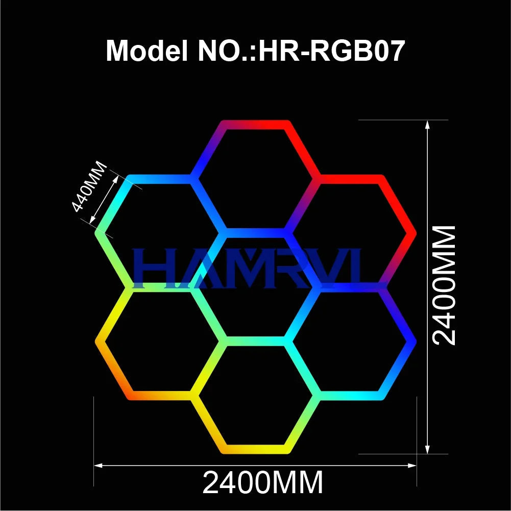 Hexagon RGB Ceiling & Wall Color Changing Wall Panels - Vivid Setups