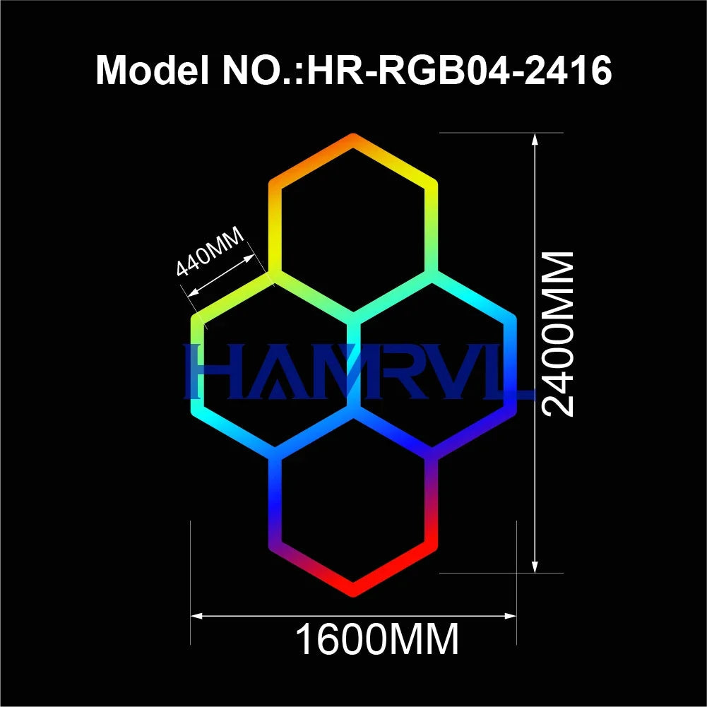 Hexagon RGB Ceiling & Wall Color Changing Wall Panels - Vivid Setups
