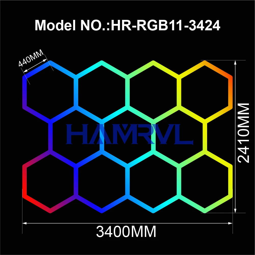 Hexagon RGB Ceiling & Wall Color Changing Wall Panels - Vivid Setups