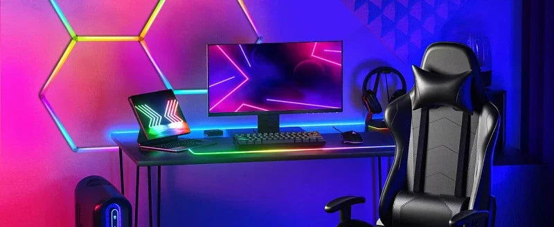 Hexagon RGB Ceiling & Wall Color Changing Wall Panels - Vivid Setups