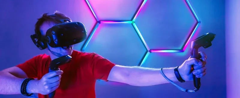 Hexagon RGB Ceiling & Wall Color Changing Wall Panels - Vivid Setups