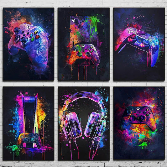 Neon Gaming Canvas Wall Art Print - Vivid Setups