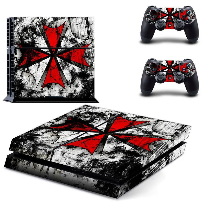 PS4 Biohazard Umbrella Console And Controller Vinyl Sticker Skin Set - Vivid Setups