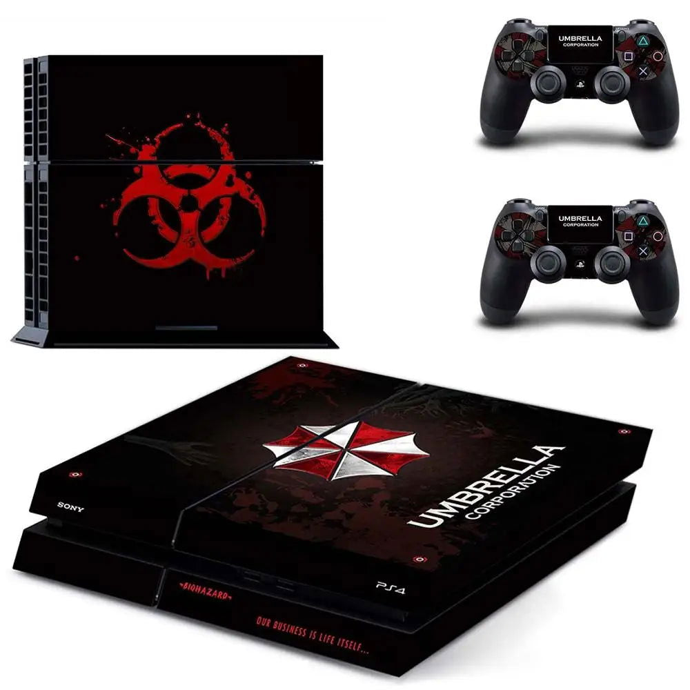 PS4 Biohazard Umbrella Console And Controller Vinyl Sticker Skin Set - Vivid Setups