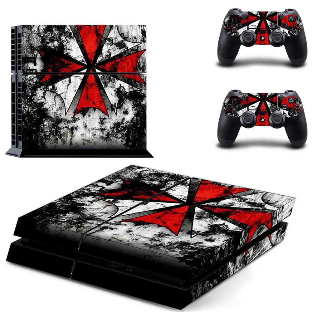 PS4 Biohazard Umbrella Console And Controller Vinyl Sticker Skin Set - Vivid Setups