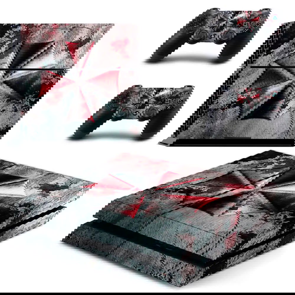 PS4 Biohazard Umbrella Console And Controller Vinyl Sticker Skin Set - Vivid Setups
