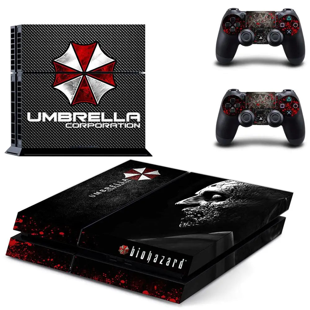 PS4 Biohazard Umbrella Console And Controller Vinyl Sticker Skin Set - Vivid Setups