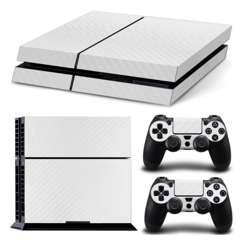 PS4 Carbon Fiber Pattern Console And Controllers Skin Sticker Vinyl Wrap Set - Vivid Setups