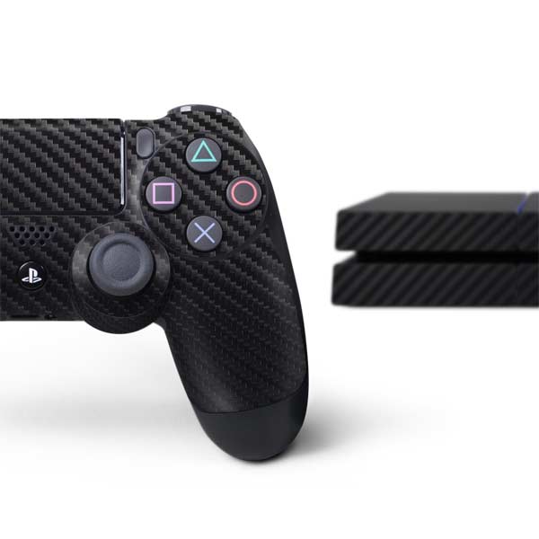 PS4 Carbon Fiber Pattern Console And Controllers Skin Sticker Vinyl Wrap Set - Vivid Setups