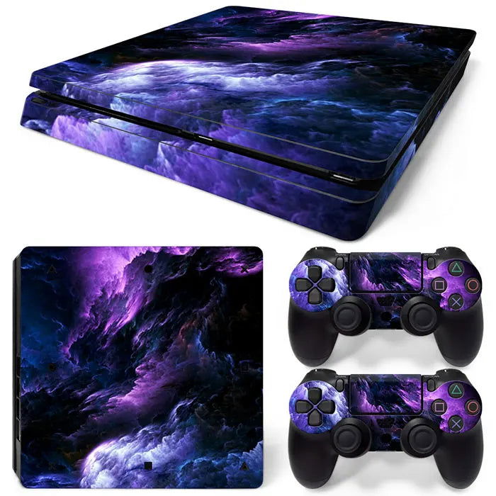 PS4 Slim Console and Controllers Fandom Skin Sticker Set - Vivid Setups