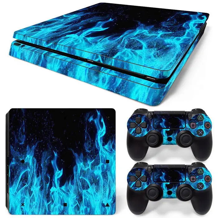 PS4 Slim Console and Controllers Fandom Skin Sticker Set - Vivid Setups
