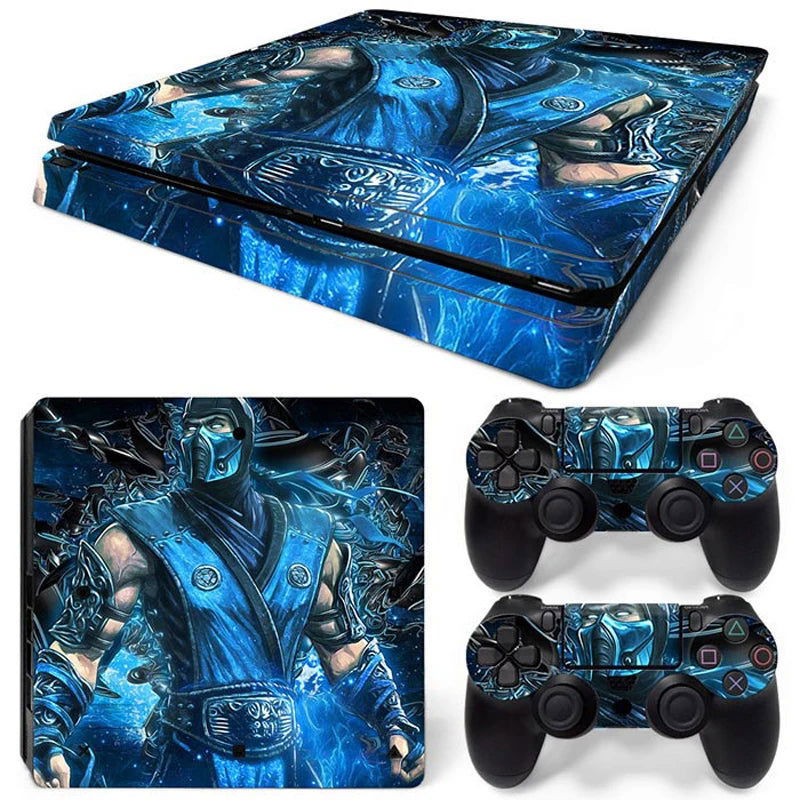 PS4 Slim Console and Controllers Fandom Skin Sticker Set - Vivid Setups