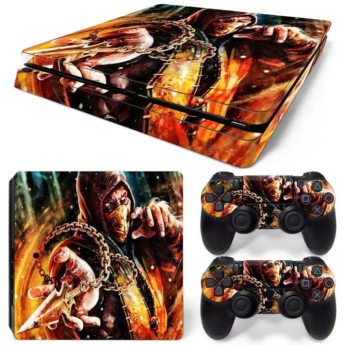 PS4 Slim Console and Controllers Fandom Skin Sticker Set - Vivid Setups
