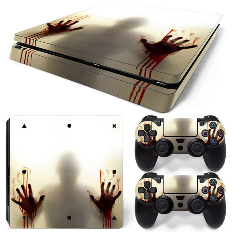 PS4 Slim Console and Controllers Fandom Skin Sticker Set - Vivid Setups