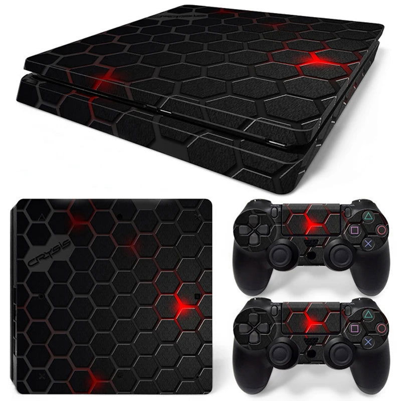 PS4 Slim Console and Controllers Fandom Skin Sticker Set - Vivid Setups
