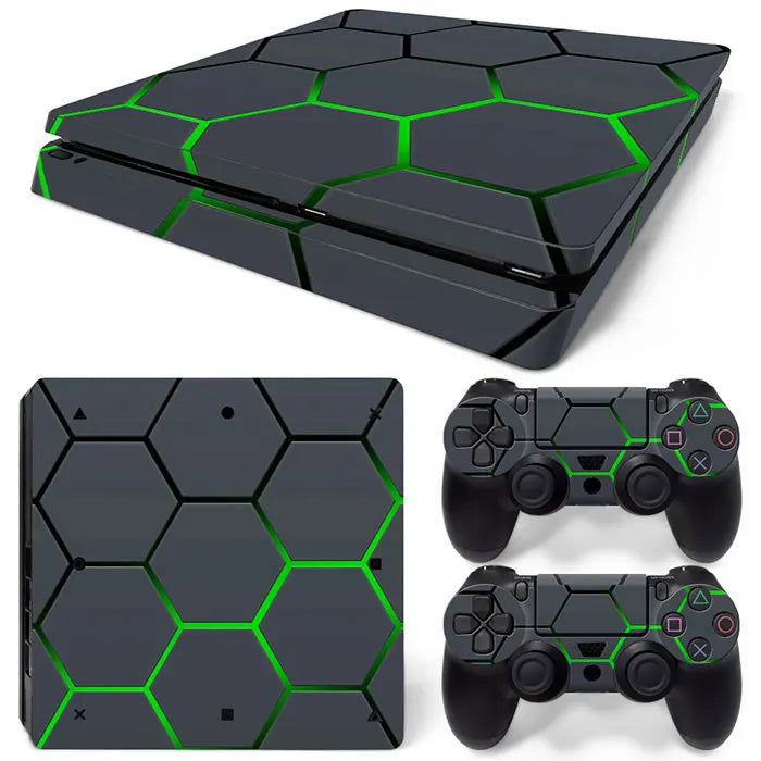 PS4 Slim Console and Controllers Fandom Skin Sticker Set - Vivid Setups