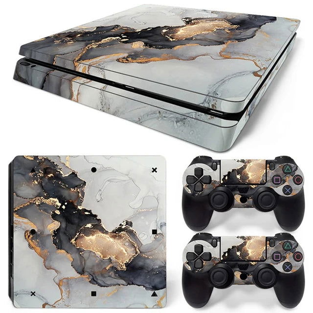 PS4 Slim Console and Controllers Fandom Skin Sticker Set - Vivid Setups