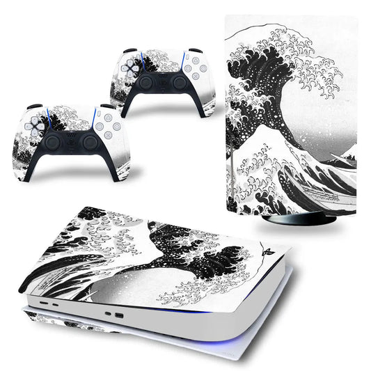 PS5 Disc Edition Console & Controllers Vinyl Skin Sticker Decal - Vivid Setups