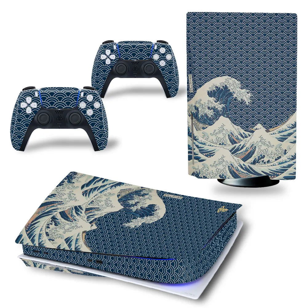 PS5 Disc Edition Console & Controllers Vinyl Skin Sticker Decal - Vivid Setups