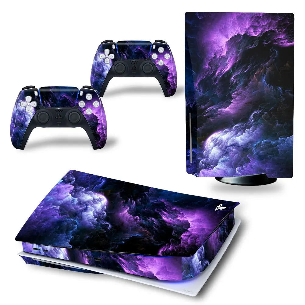 PS5 Disc Edition Console & Controllers Vinyl Skin Sticker Decal - Vivid Setups