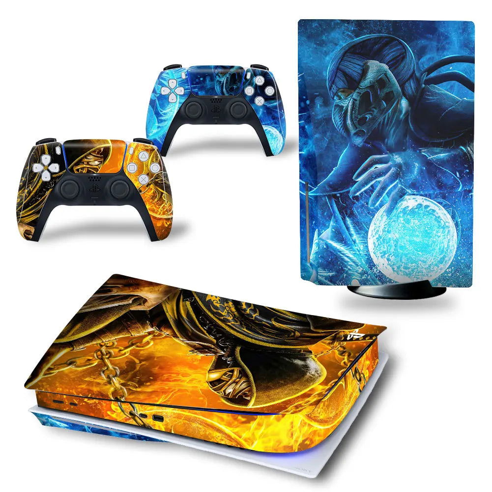 PS5 Disc Edition Console & Controllers Vinyl Skin Sticker Decal - Vivid Setups