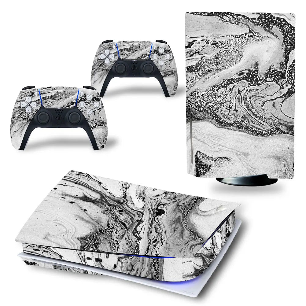 PS5 Disc Edition Console & Controllers Vinyl Skin Sticker Decal - Vivid Setups