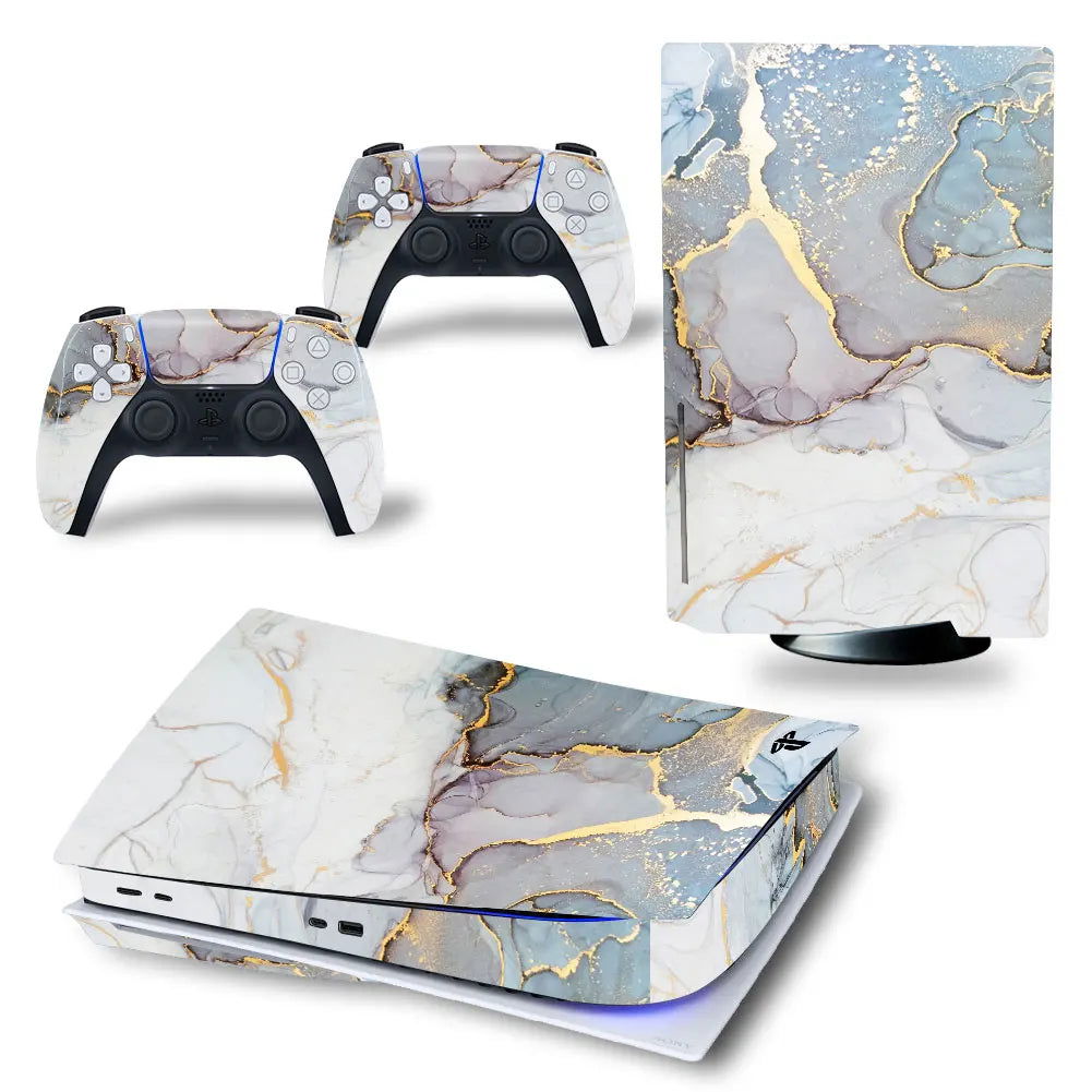 PS5 Disc Edition Console & Controllers Vinyl Skin Sticker Decal - Vivid Setups
