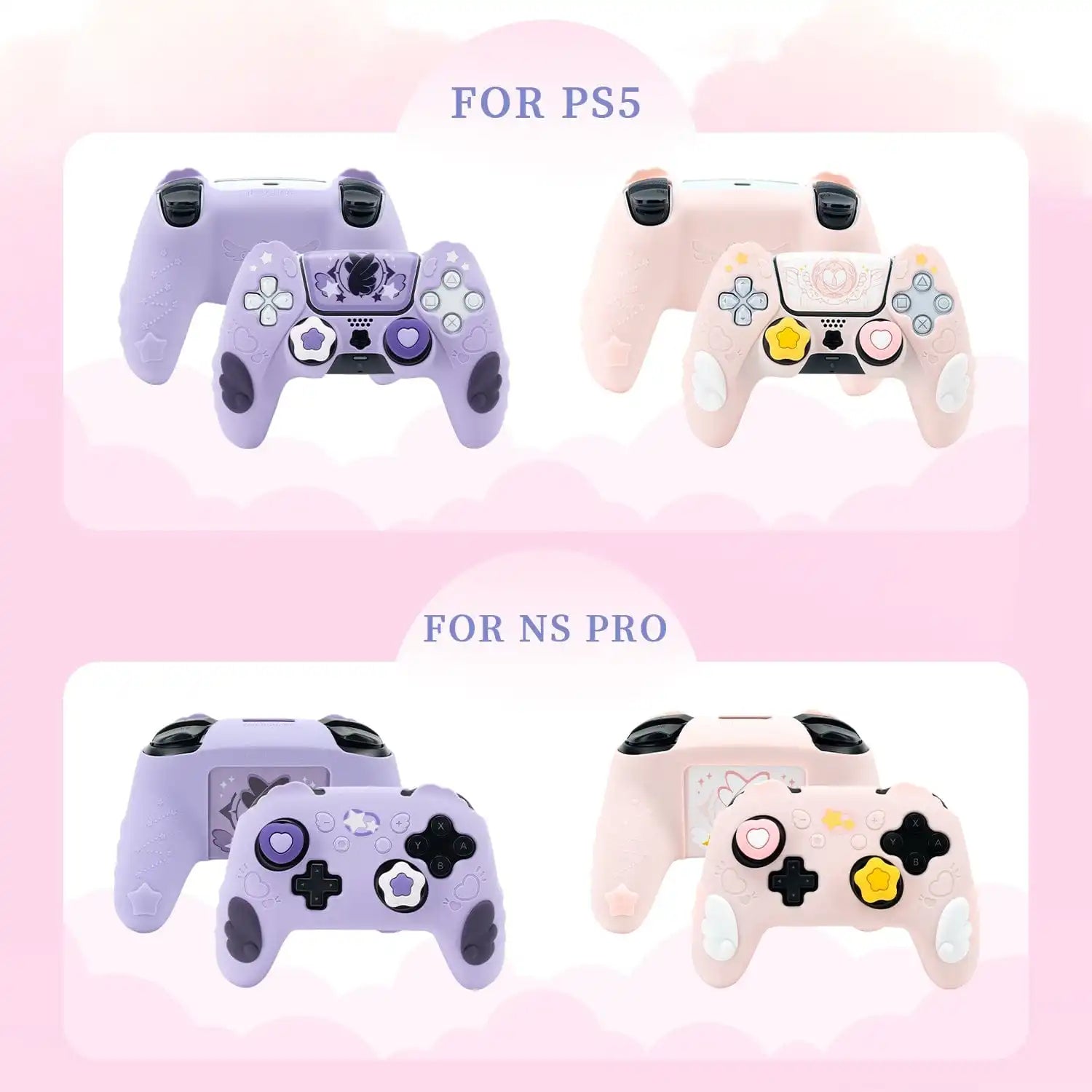 PS5 & Nintendo Switch Pro Controller Star Wings Protective Cover Skin - Vivid Setups