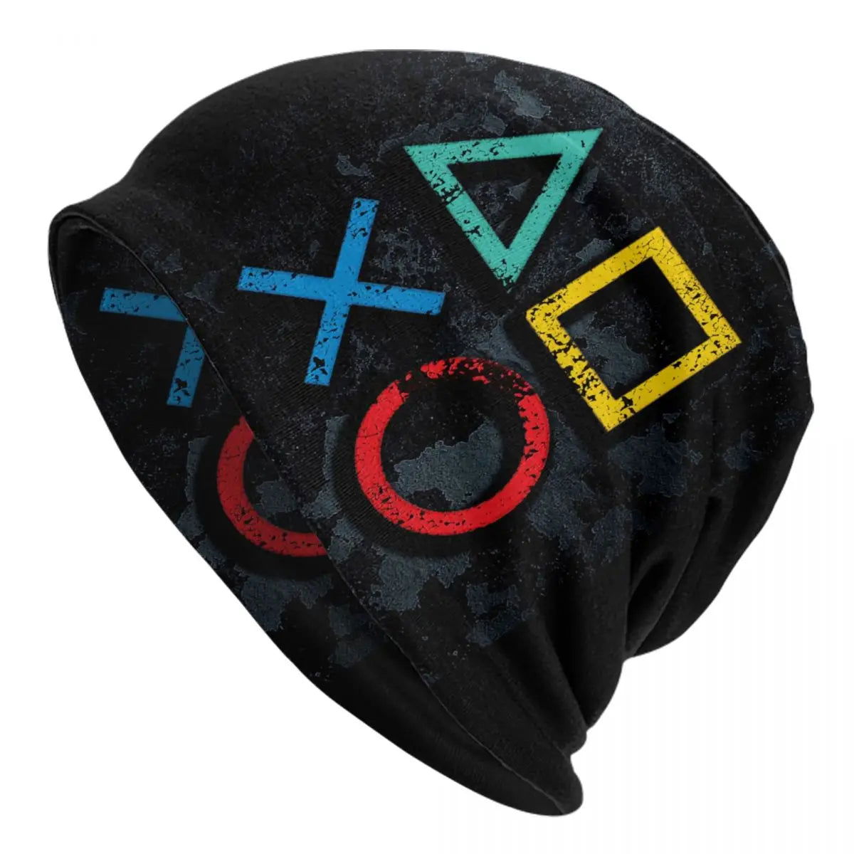 Playstation Button Symbol Beanie Skull Cap - Vivid Setups