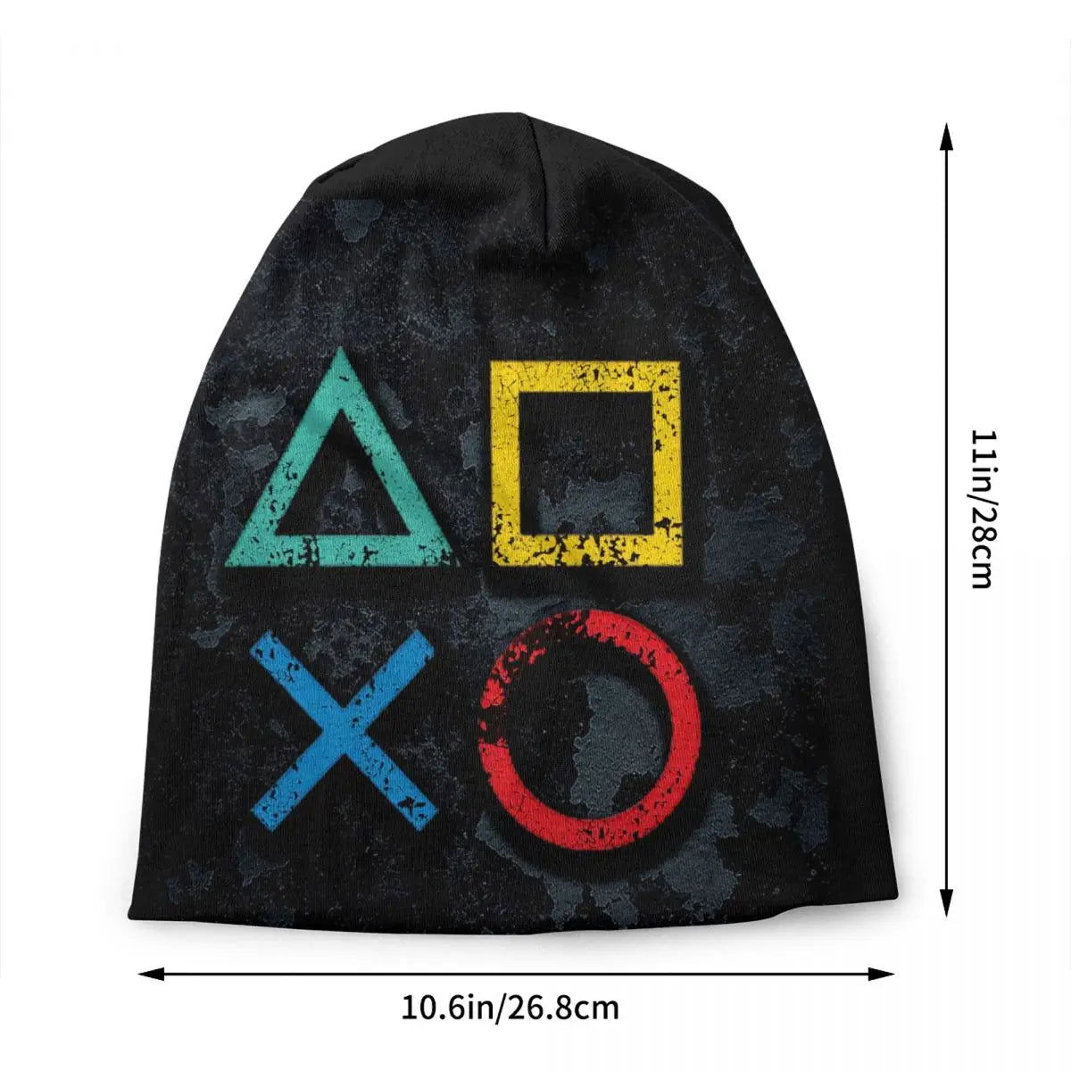 Playstation Button Symbol Beanie Skull Cap - Vivid Setups