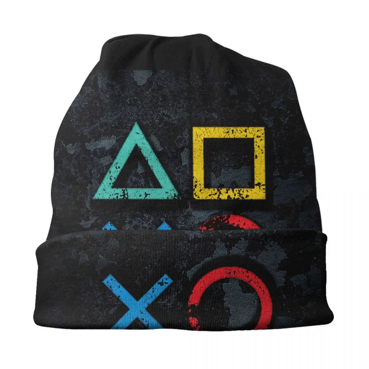 Playstation Button Symbol Beanie Skull Cap - Vivid Setups