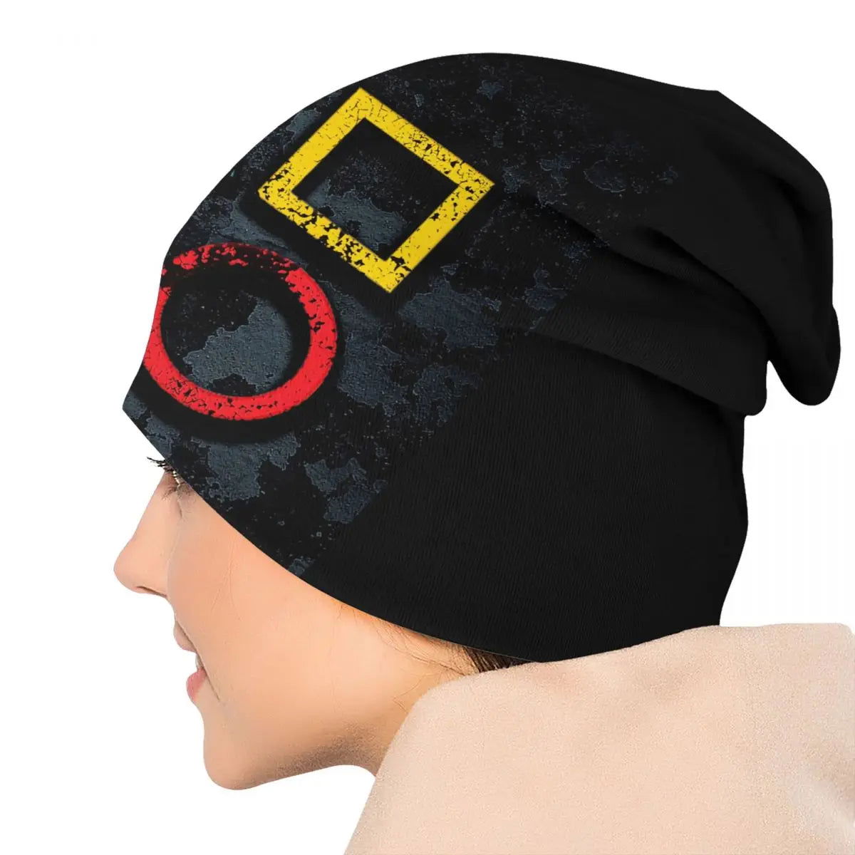Playstation Button Symbol Beanie Skull Cap - Vivid Setups