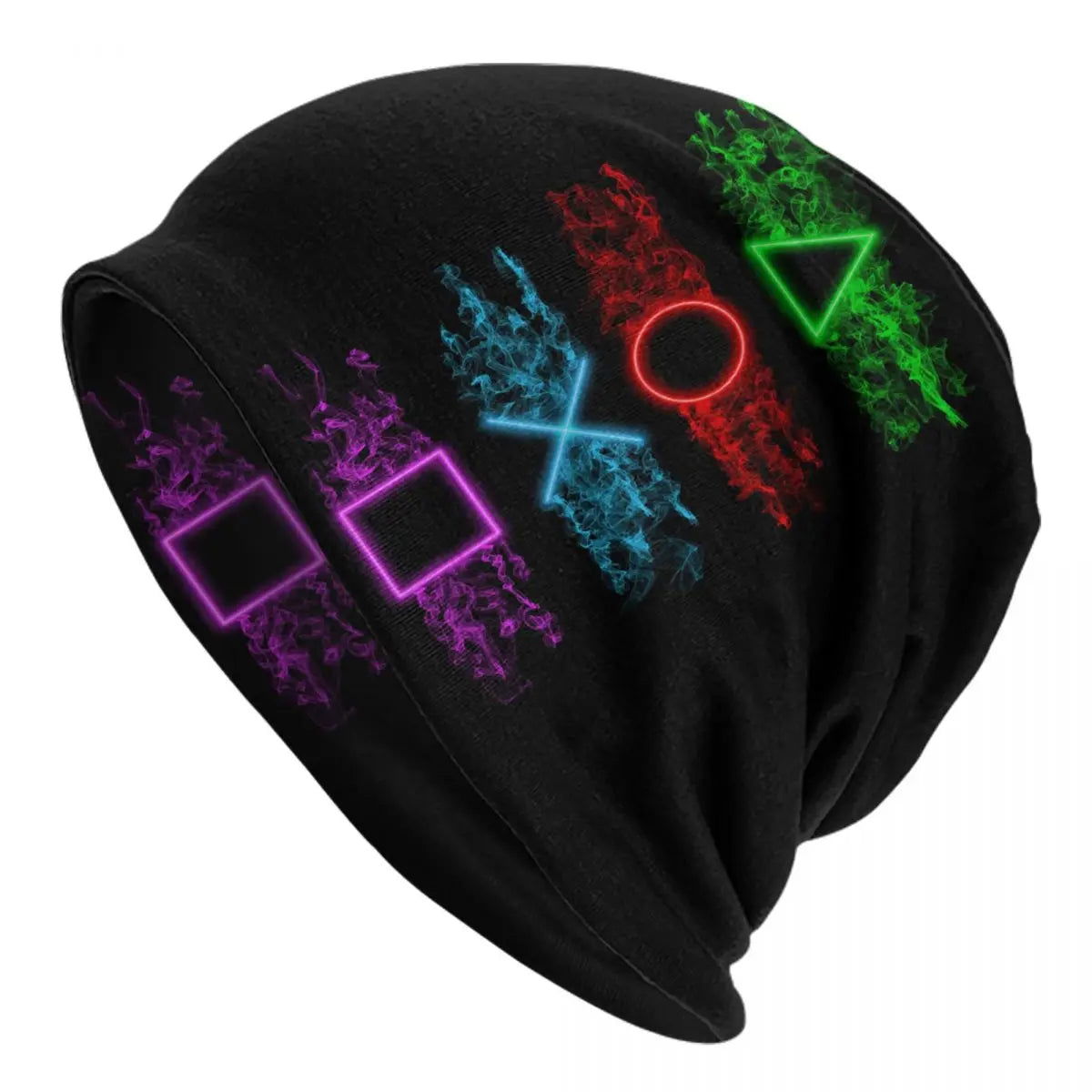 Playstation Button Symbol Beanie Skull Cap - Vivid Setups
