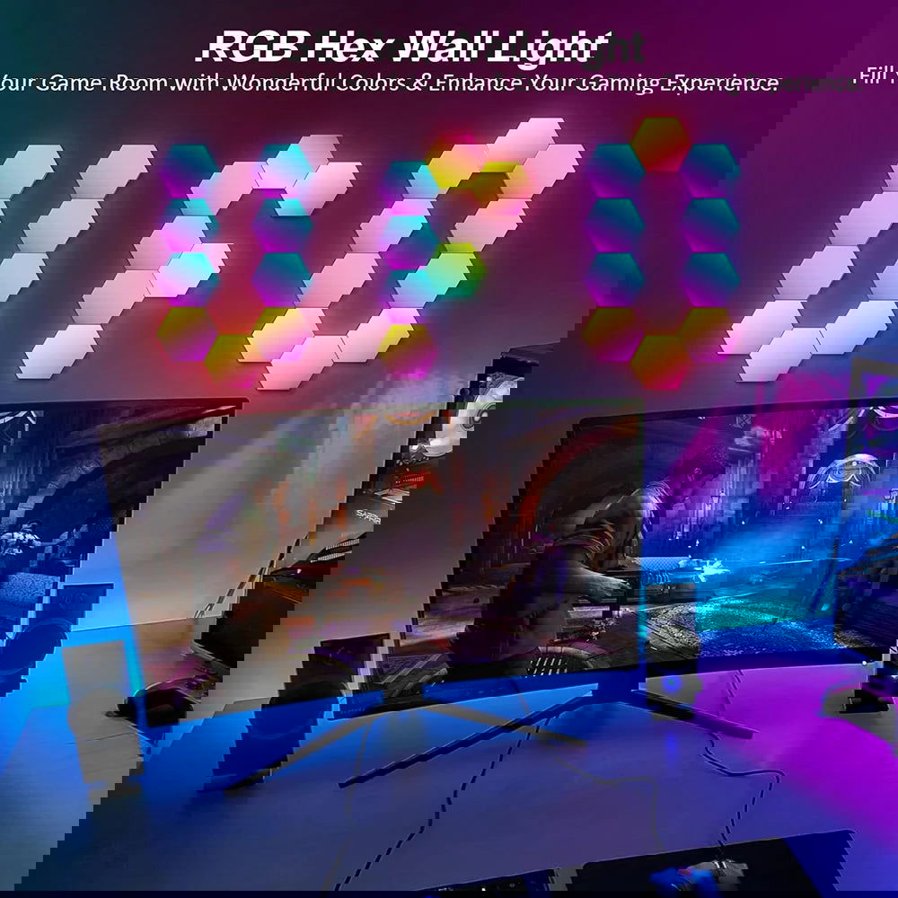 RGB LED Hexagon Light Bluetooth Indoor Wall Light - Vivid Setups