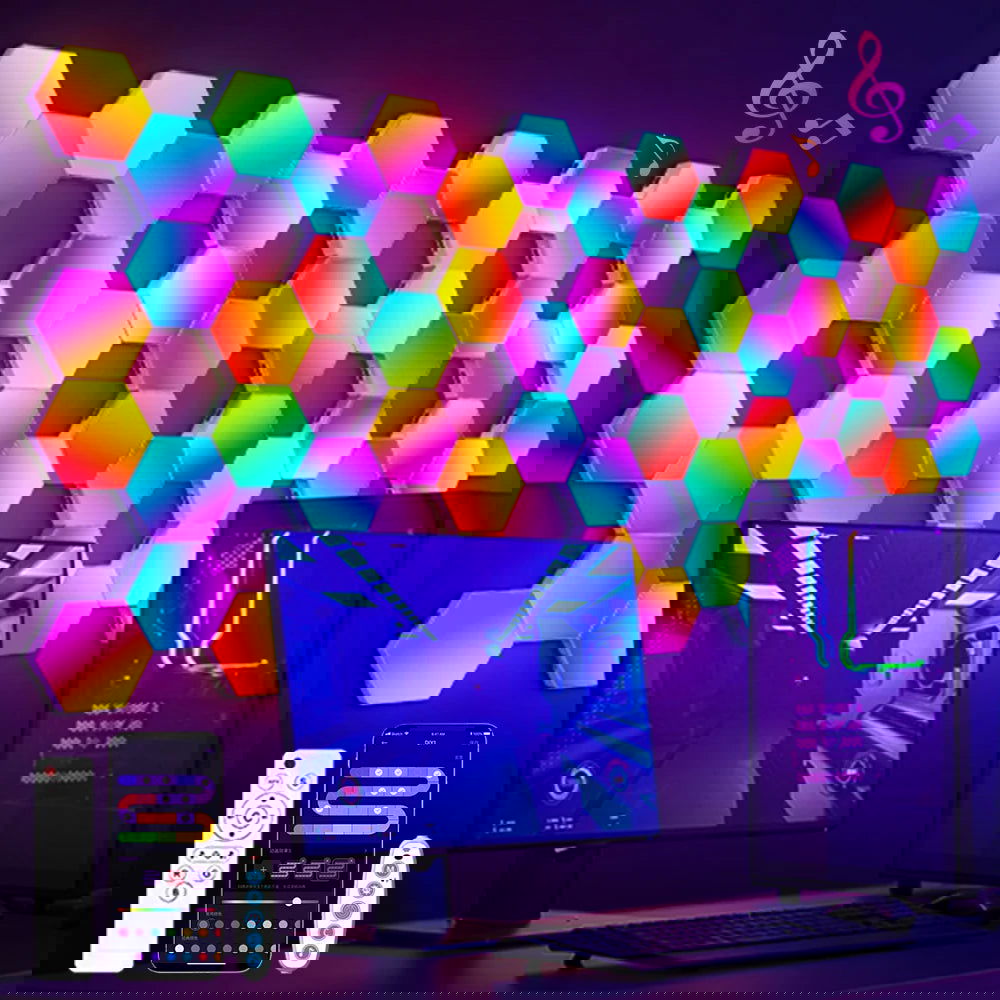 RGB Smart Hexagonal Wall Light - Vivid Setups