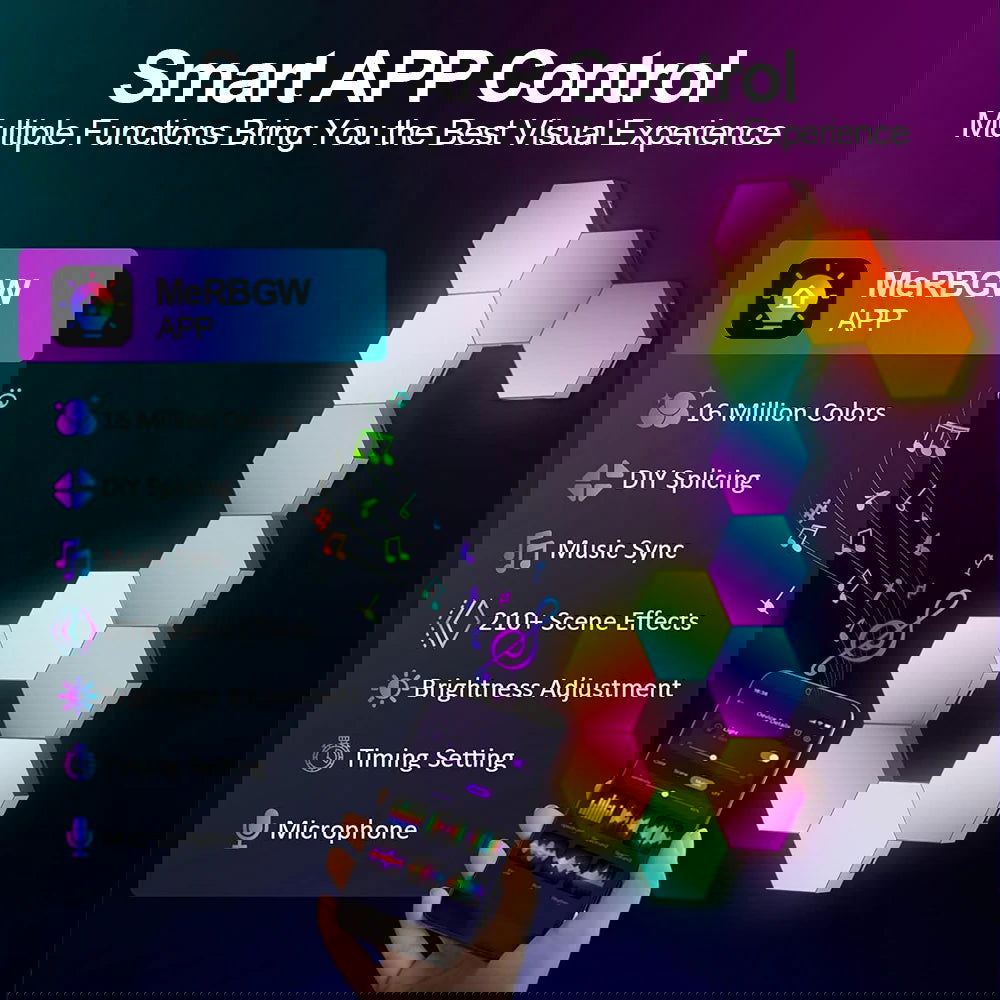 RGB Smart Hexagonal Wall Light - Vivid Setups