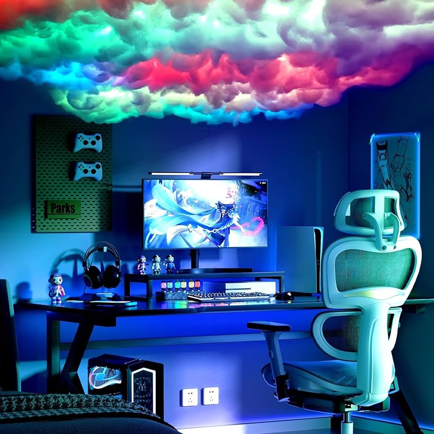 RGB Thunderbolt Lightning Storm Gaming Setup Decor Kit - Vivid Setups