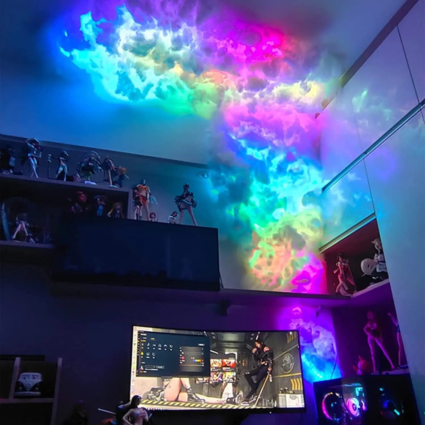RGB Thunderbolt Lightning Storm Gaming Setup Decor Kit - Vivid Setups