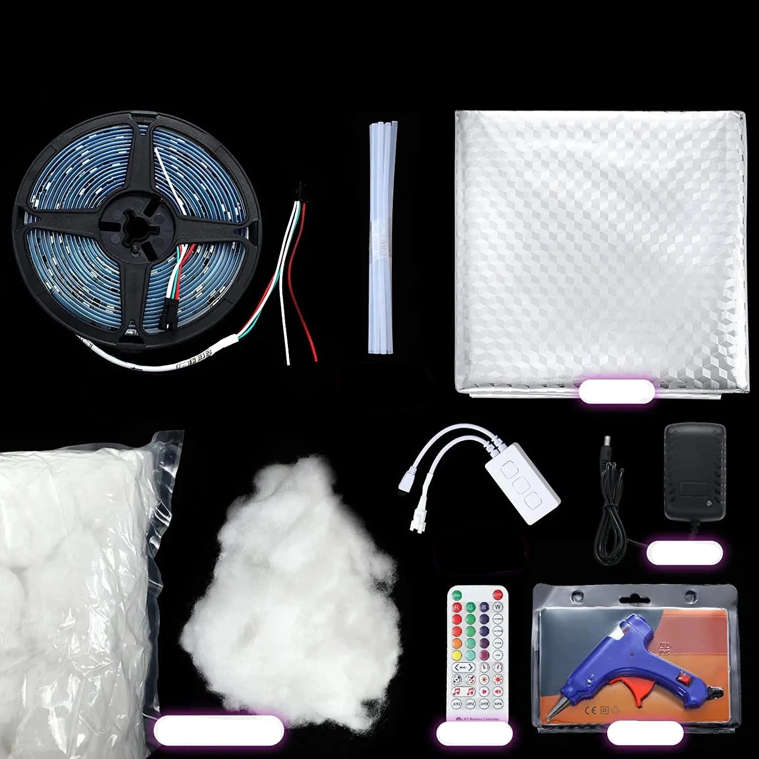 RGB Thunderbolt Lightning Storm Gaming Setup Decor Kit - Vivid Setups