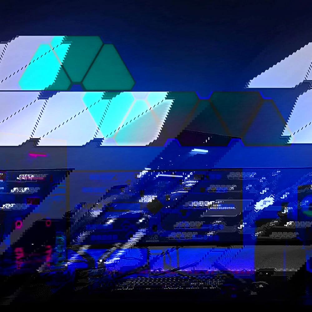 RGB Triangular Game Room Ambience LED Wall Lamps - Vivid Setups